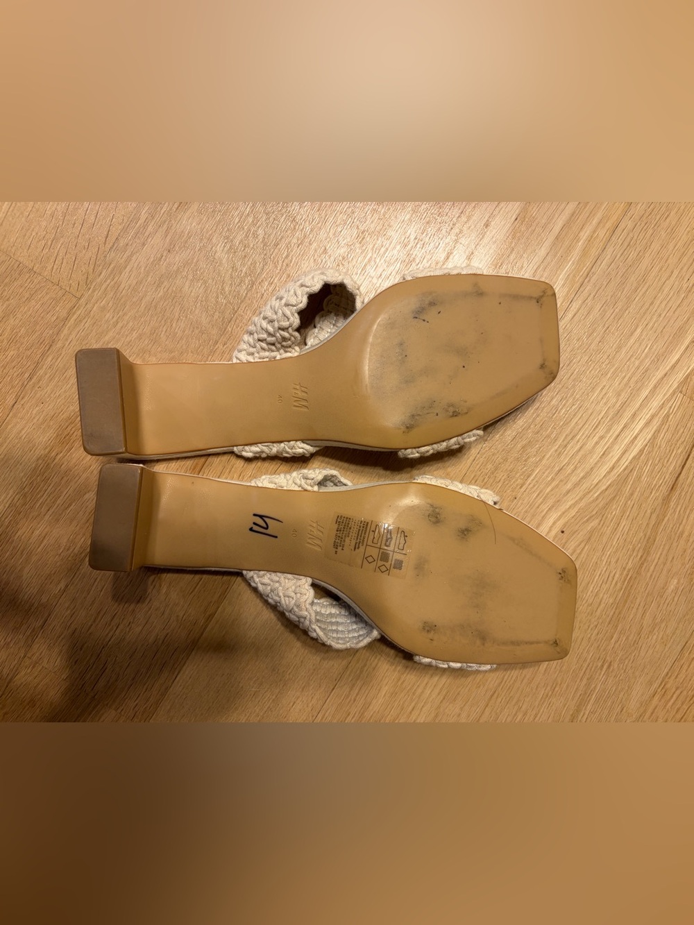 H&M Cream Braided Double-Strap Slide Sandals - Picture 4 of 7